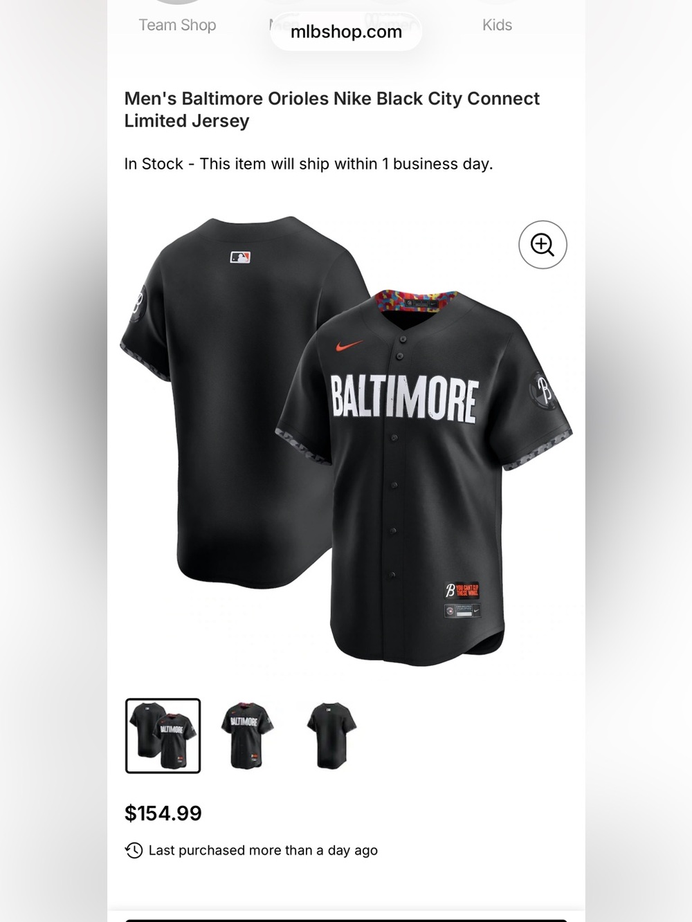 Men’s 2X Baltimore Oriole’s Jersey